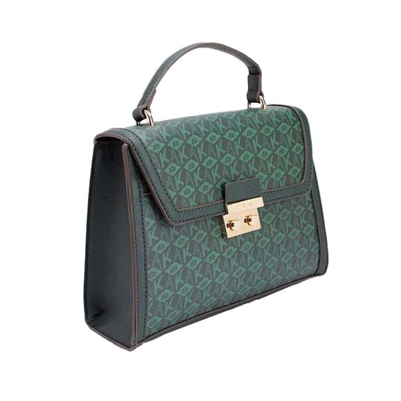 Anne Klein AK Cube Logo Top-Handle Satchel Evergreen Tonal/Evergreen One Size - Picture 3 of 7